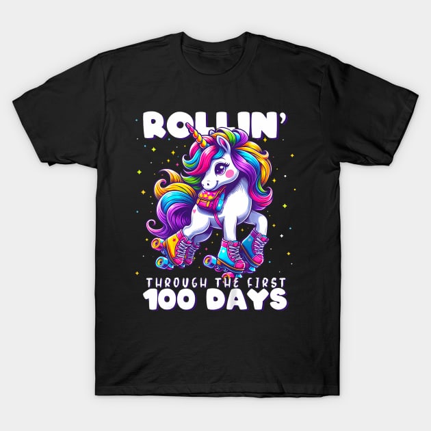 100 Days of School Girls Teacher 100th Day Unicorn Outfit T-Shirt by Daysy1
